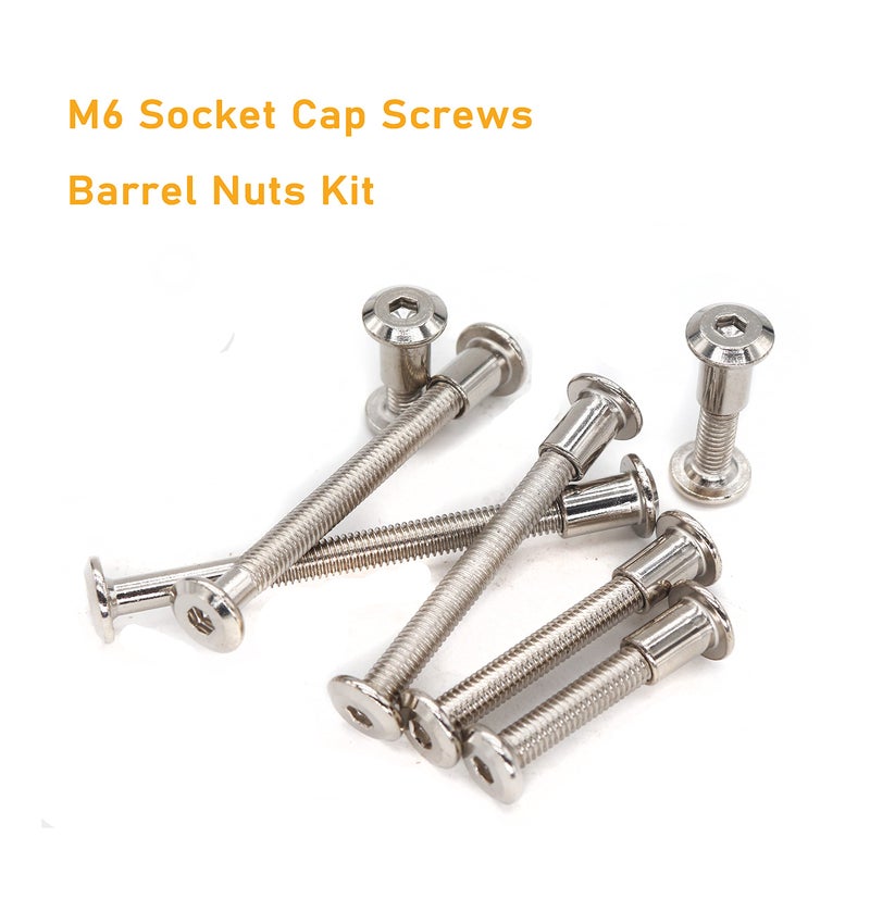 binifiMux 10-Pack M6-1.0 x 35mm Rivet Countersunk Hex Head Socket Cap Bolt and Barrel Nut for Furniture - Image 4